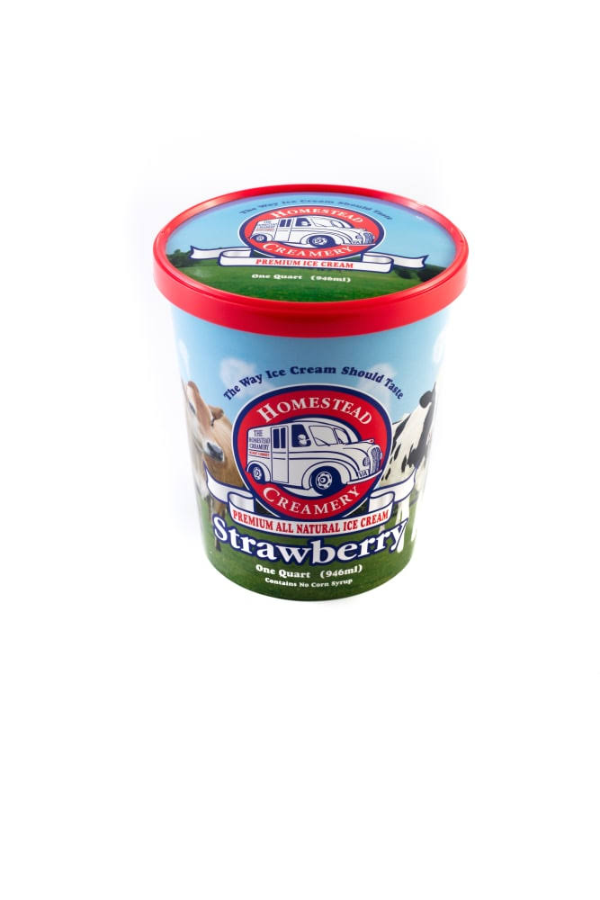 Homestead Creamery Strawberry Ice Cream 32 fl oz