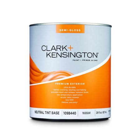 Clark+Kensington Semi-Gloss Tint Base Neutral Base Acrylic Latex Premium Paint Exterior 1 qt.