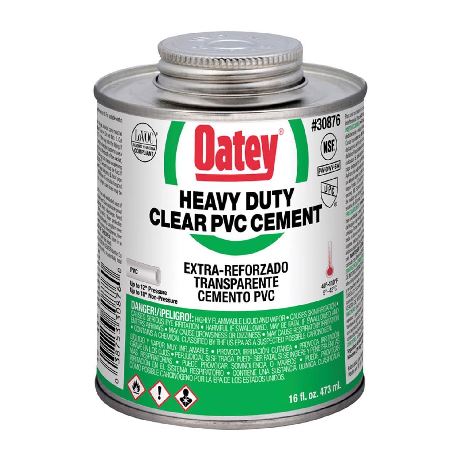 Oatey Heavy Duty PVC Cement - Clear, 473ml