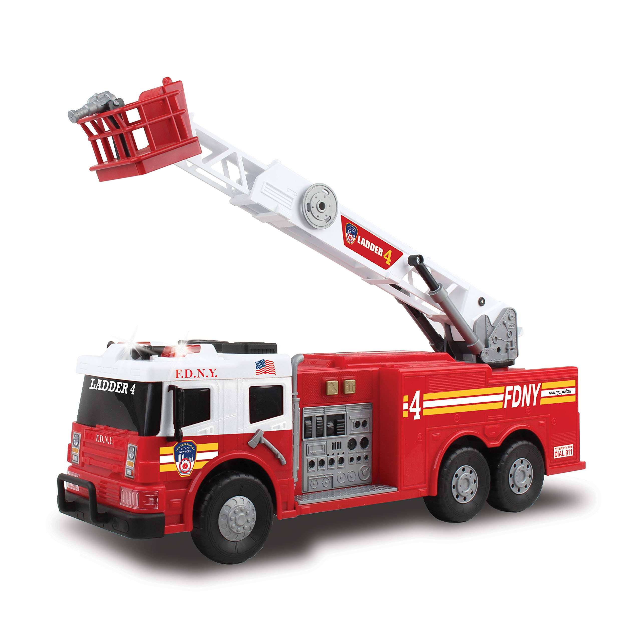 24" Fdny Ladder 4 Fire Truck with Lights & Sound
