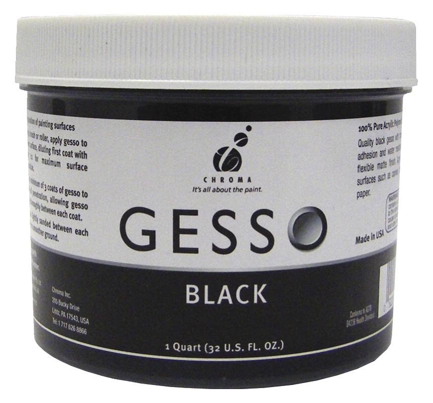 Chroma Acrylic Gesso, 0.9l, Matte Black | General | 30 Day Money Back Guarantee | Free Shipping On All Orders | Delivery Guaranteed
