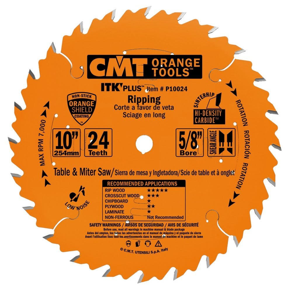 CMT P10024 10" 24T ITK Plus Ripping Circular Saw Blade