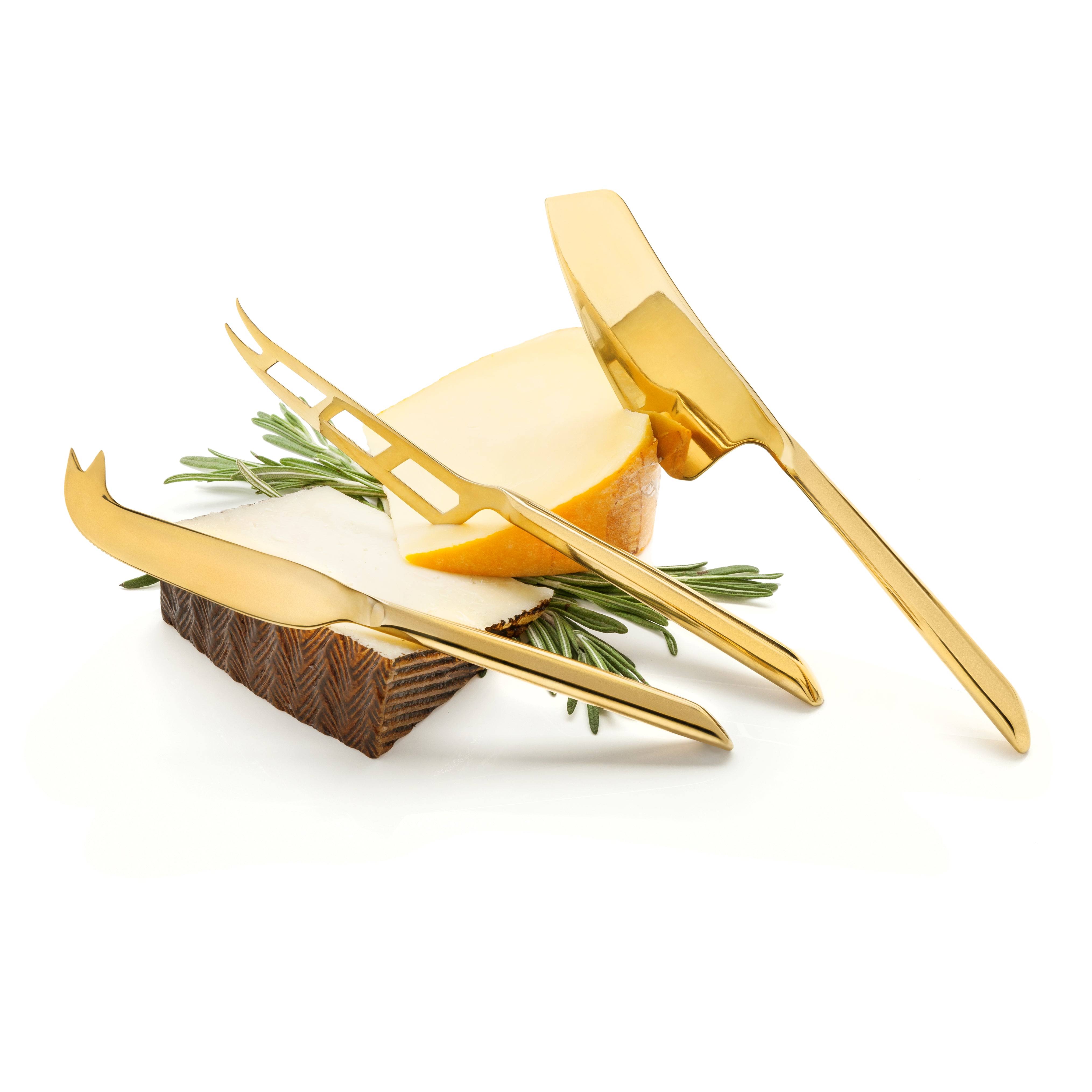 Viski Gold Cheese Knives Set