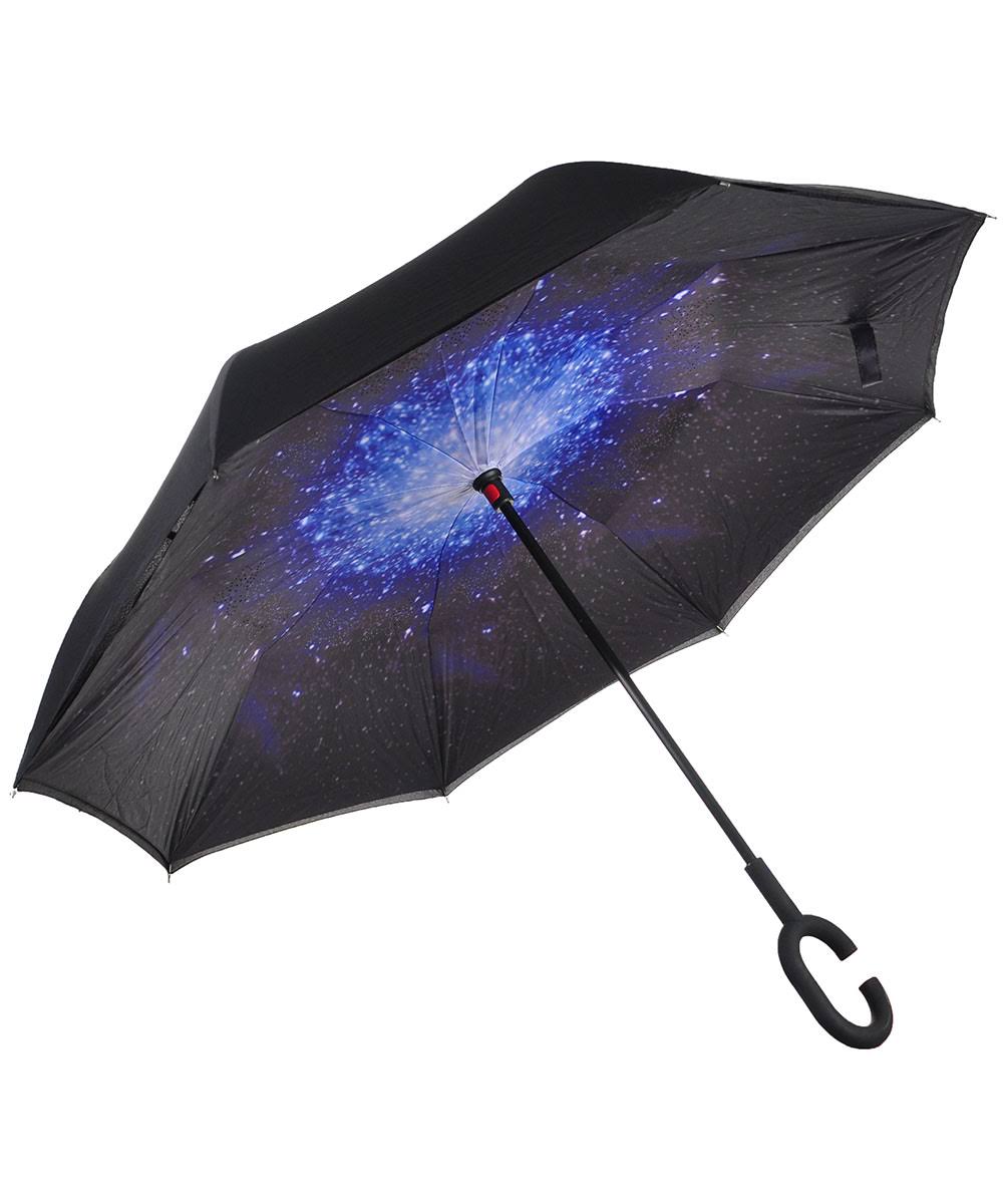 Cloud Nine Inverted Umbrella - Black/Blue, One Size