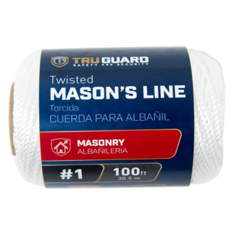 Nylon Mason Line Twine, Twisted, White, #1 x 100-Ft. -644021