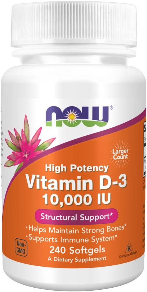 Now Foods, High Potency Vitamin D-3, 10,000 IU, 240 Softgels