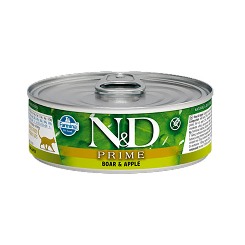 Farmina N&D Prime Boar and Apple 80g Wet Cat Food Clear