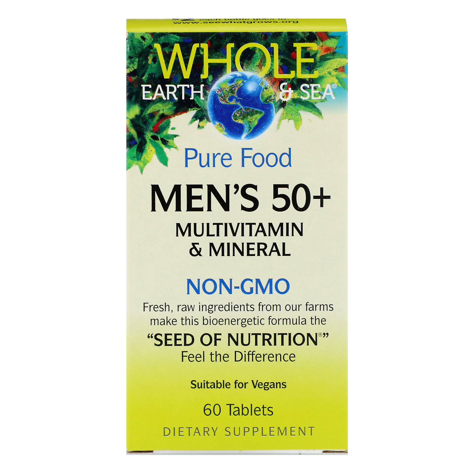 Natural Factors Whole Earth Pure Food Men's 50 Multivitamin & Mineral - 60 Tablets