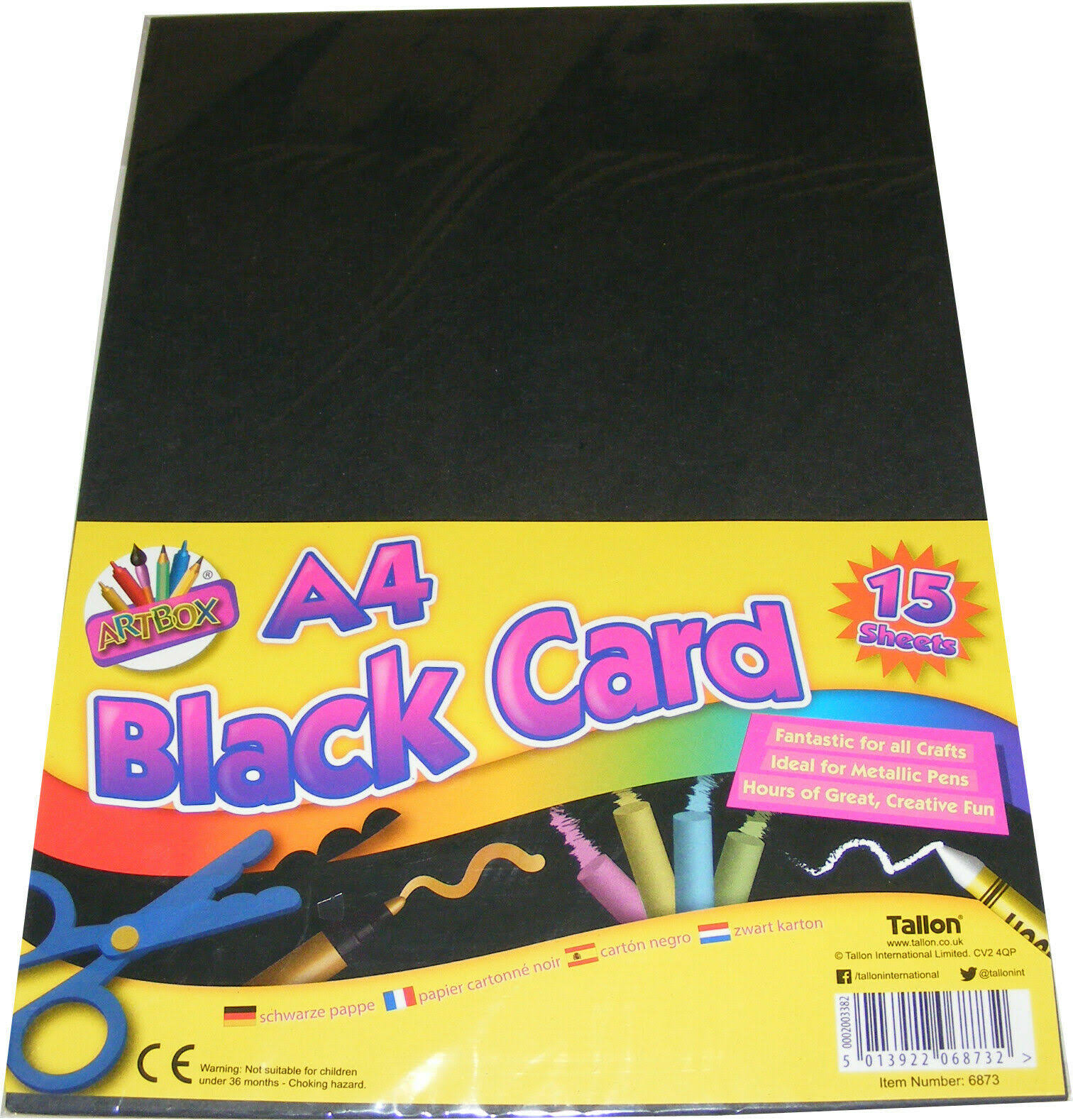 15 Sheets A4 Black Activity Card
