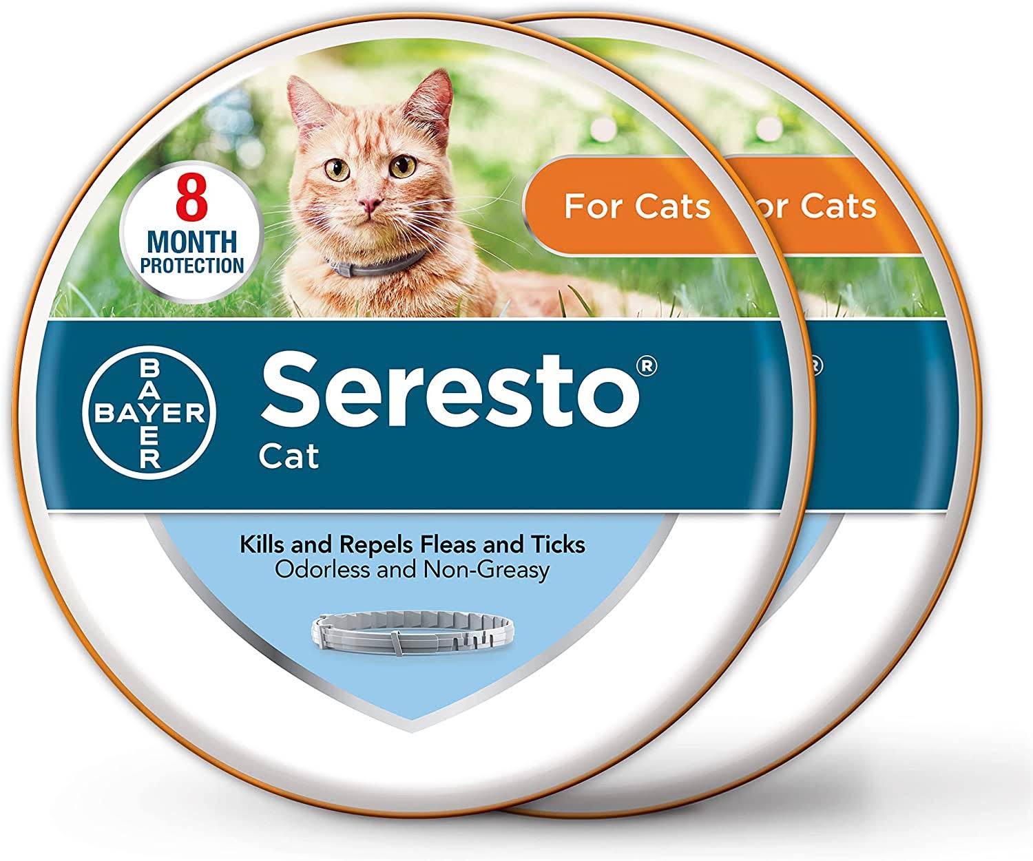 Seresto for Cats 8-Month Flea and Tick Prevention Collar, 2-Pack