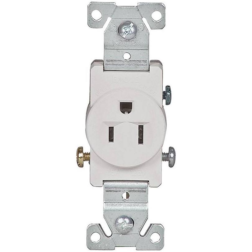 Cooper Wiring Devices Grounding Single Receptacle - White