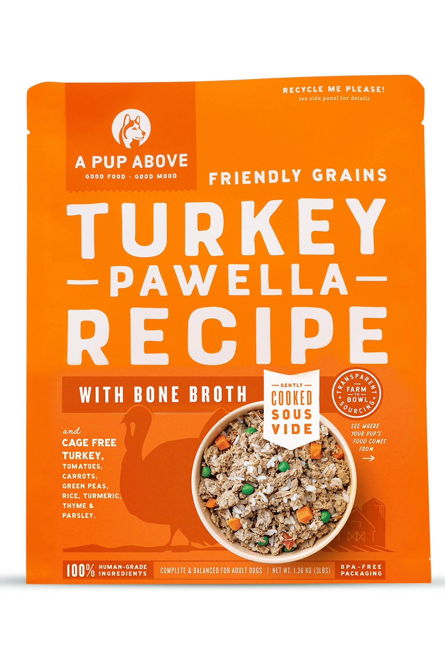 A Pup Above Dog Frozen Gently Cooked Food Turkey Pawella 7lb