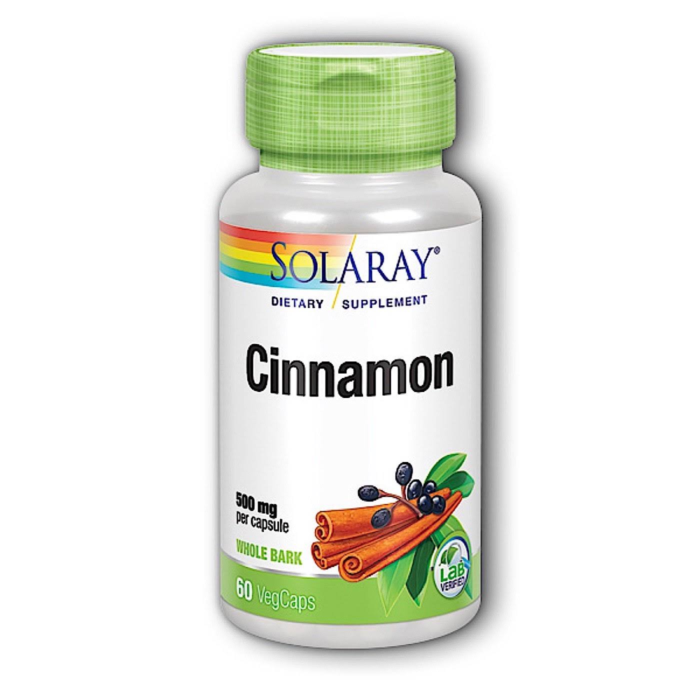 Solaray Cinnamon Bark Supplement - 60 Capsules