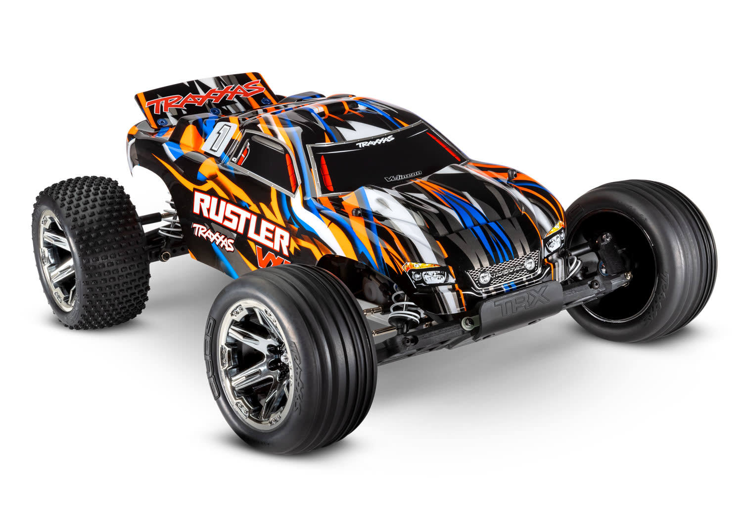 TRAXXAS TRA 37076-74-ORNG Rustler VXL: 1/10 Scale Stadium Truck. Ready-to-Race with TQi Traxxas Link Enabled 2.4GHz Radio System, Velineon VXL-3s