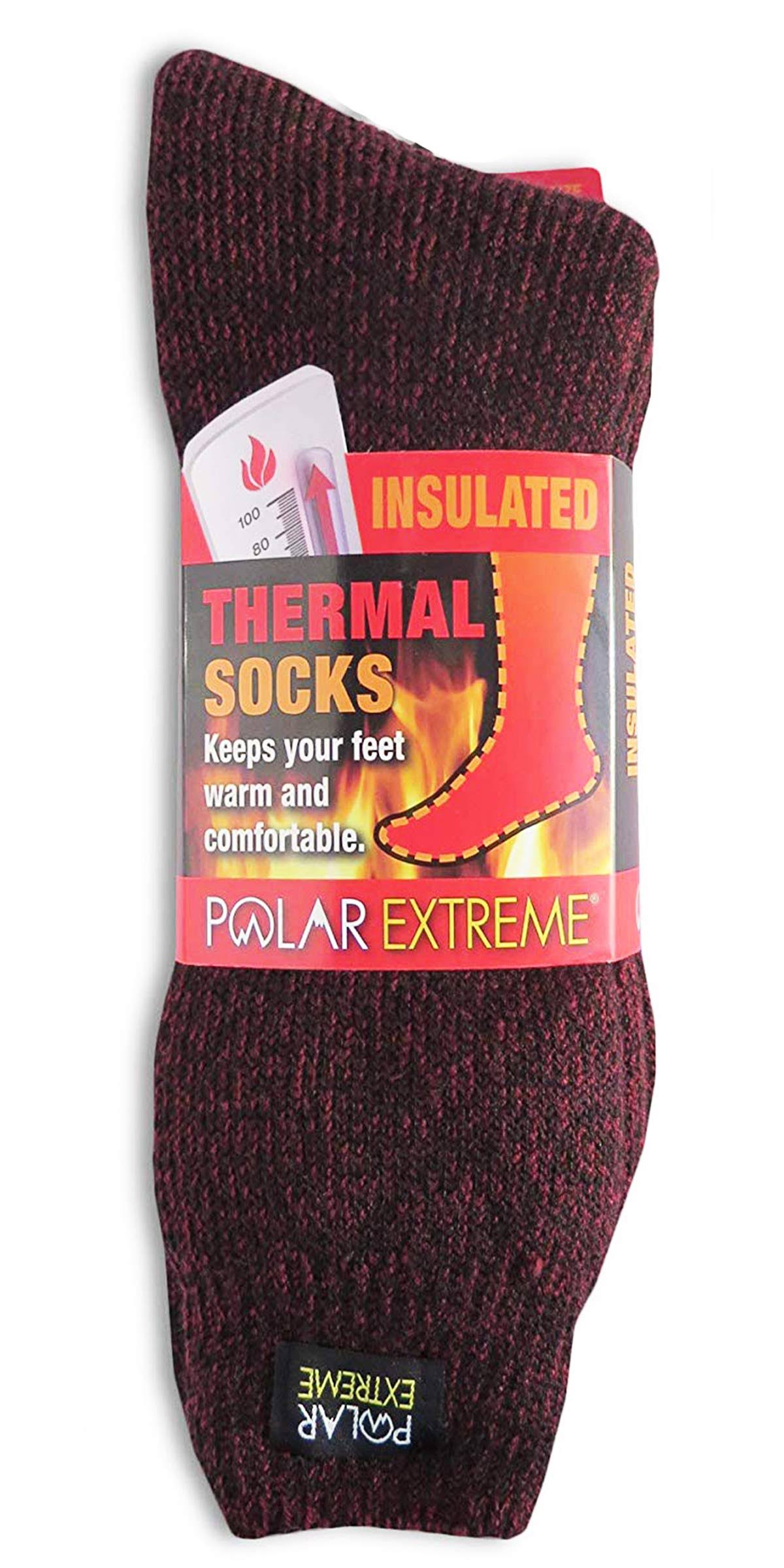 Polar Extreme Mens Insulated Thermal Socks, Men's, Black