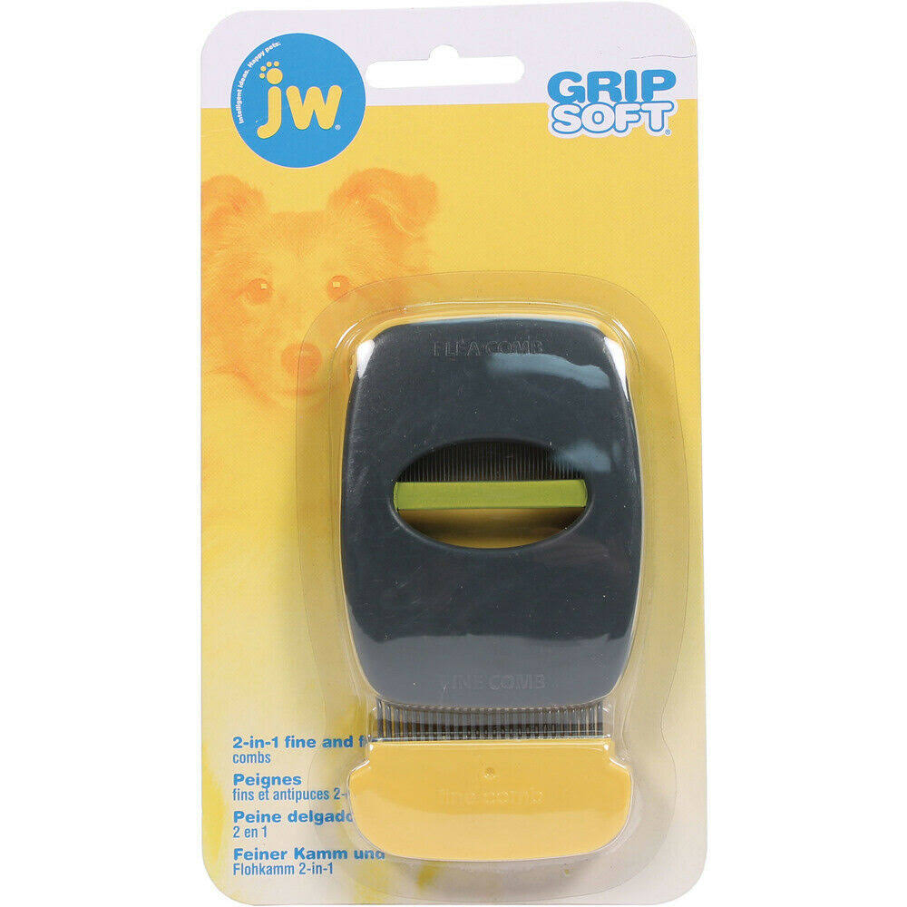 JW Grip Soft 2-in-1 Fine and Flea Combs