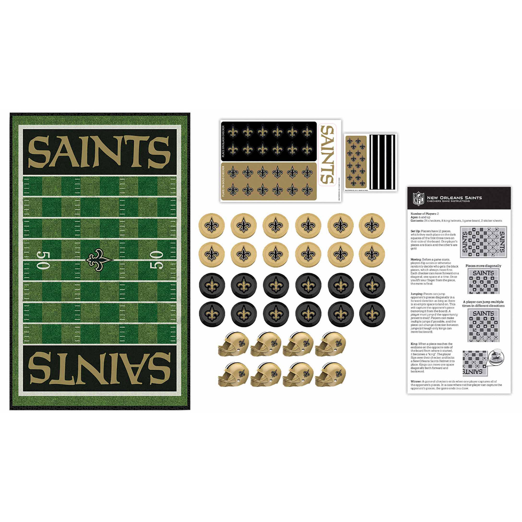 Masterpieces NFL New Orleans Saints Checkers Game | Masterpieces | Games & Puzzles