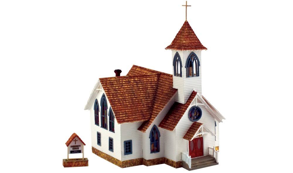 Woodland Scenics BR5041 Built-Up Community Church Model Kit - HO Scale