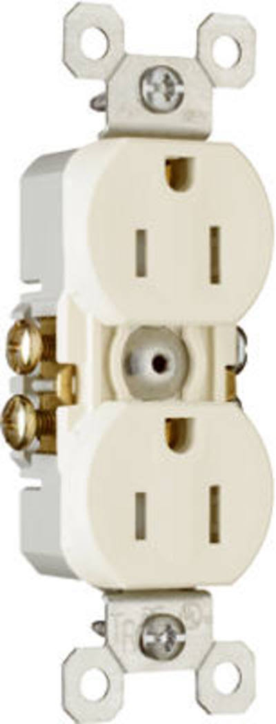Pass & Seymour/Legrand 3232TRLACC14 Duplex Electrical Outlet - Light Almond, 15 Amp