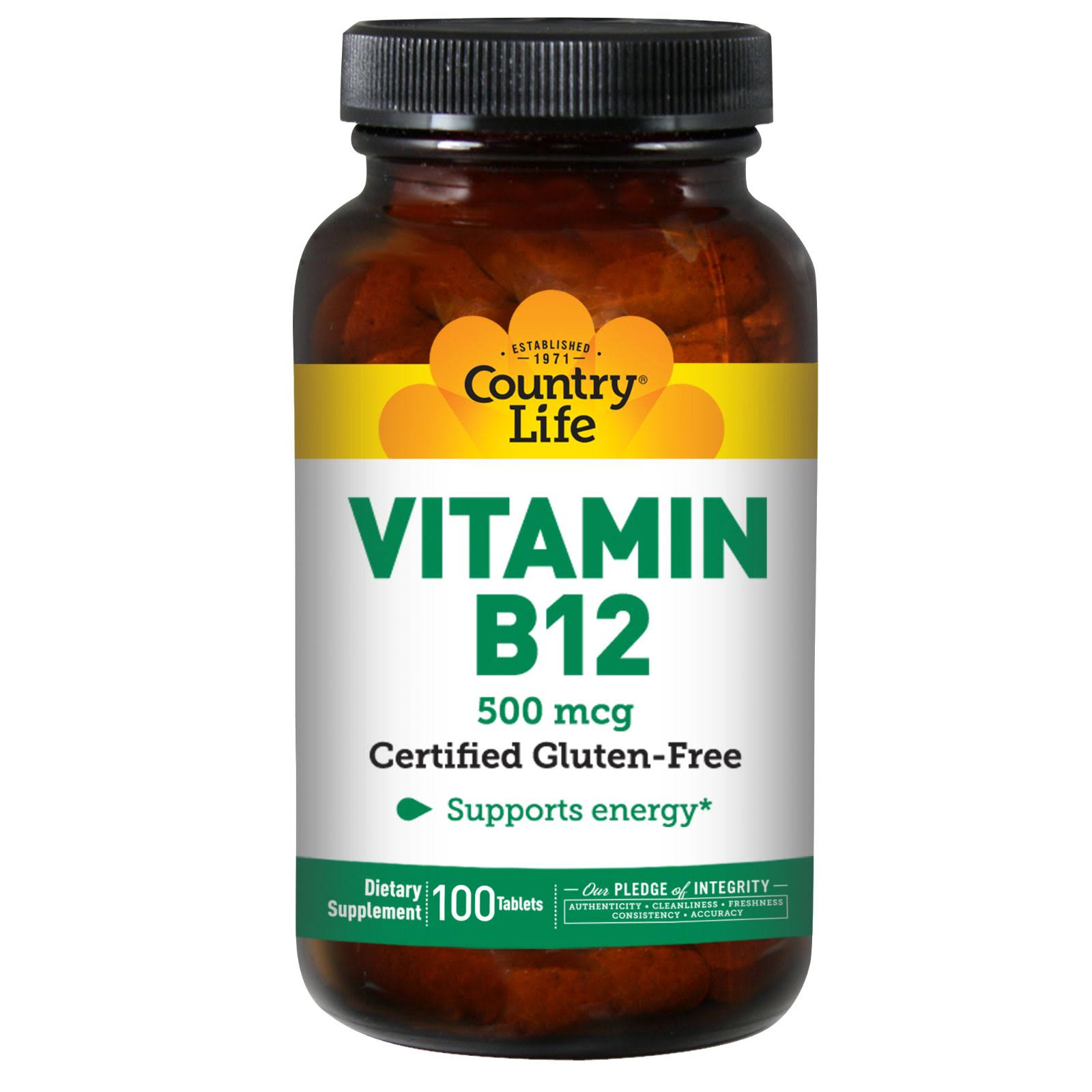 Country Life Vitamin B-12 Supplement - 500mcg, 100ct