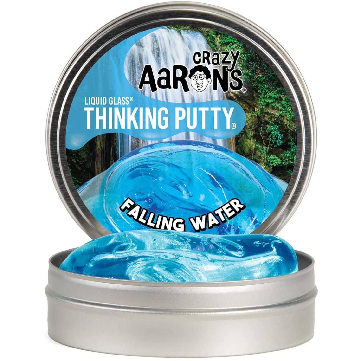 Crazy Aaron's Thinking Putty 4" Tin - Falling Water - Liquid Glass
