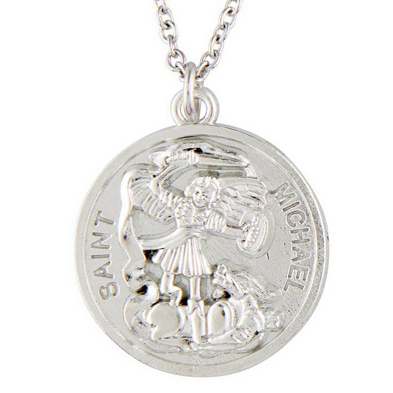 Berkander BK-12143 Saint Michael Necklace - Silver