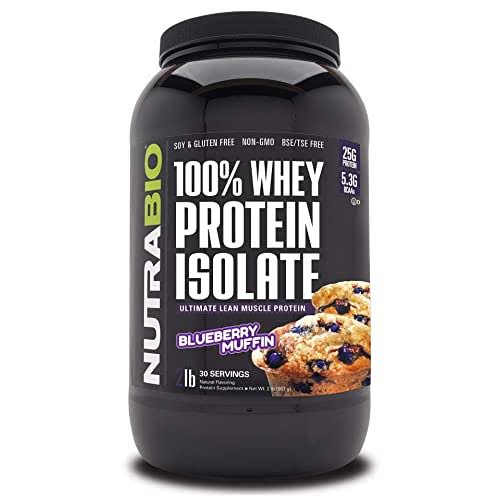 NutraBio Labs Whey Protein Isolate 907 Gr Blueberry Muffin