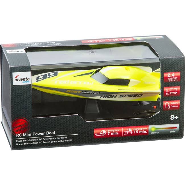 HQ Kites & Designs USA Invento RC Mini Race Boat, Yellow