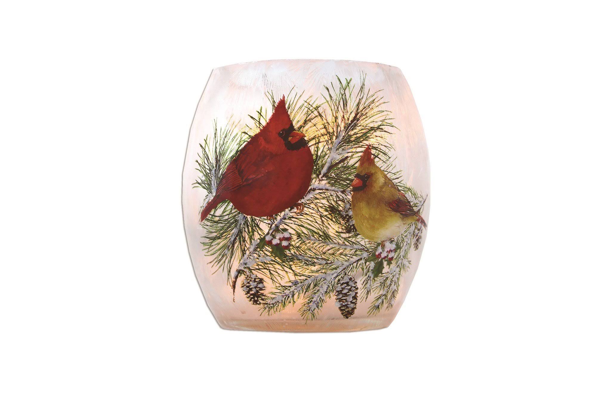 Stony Creek Lighted Glass Jar - Cardinal in Pine