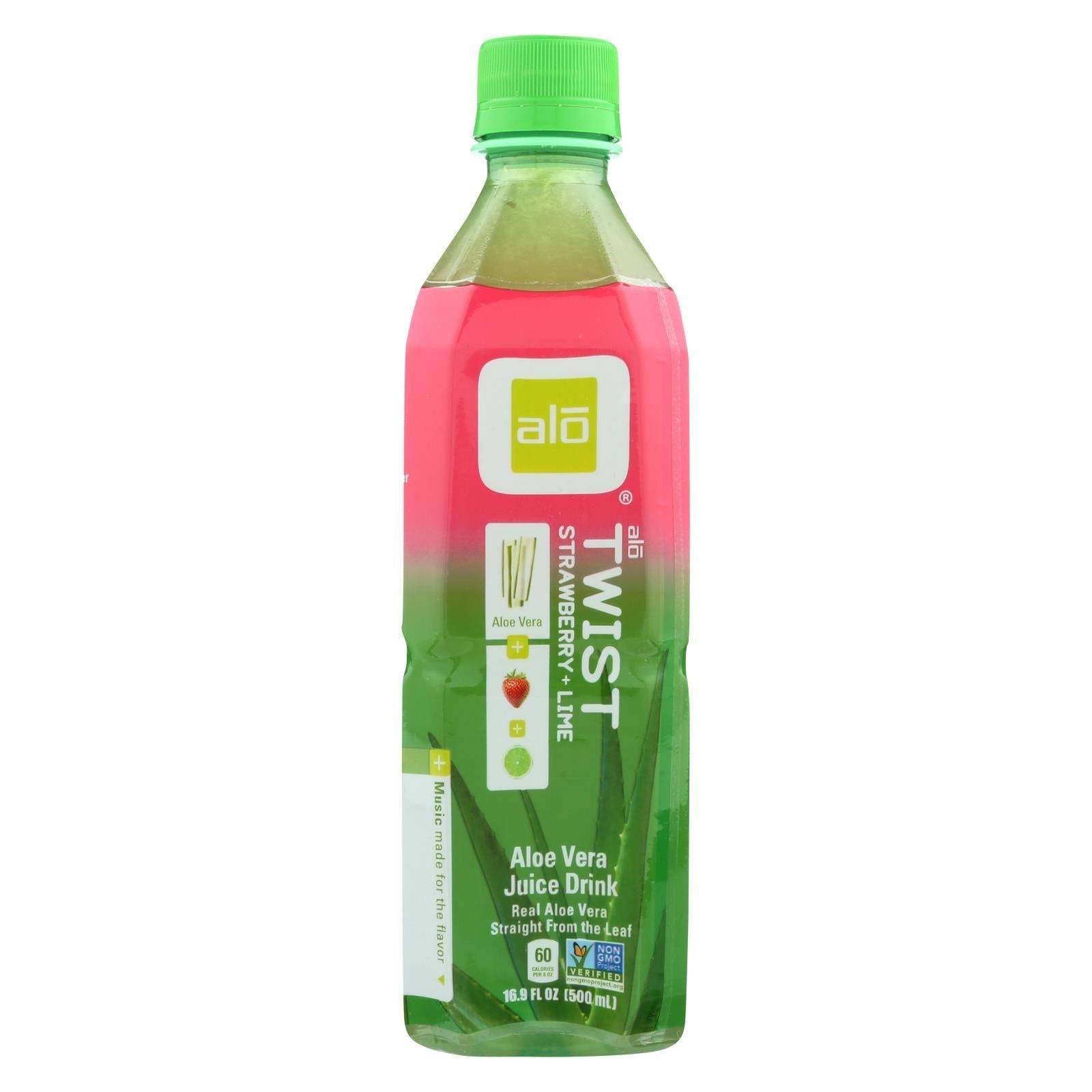 Alo - Twist Aloe Vera Juice Drink Strawberry Lime - 16.9 fl. oz.
