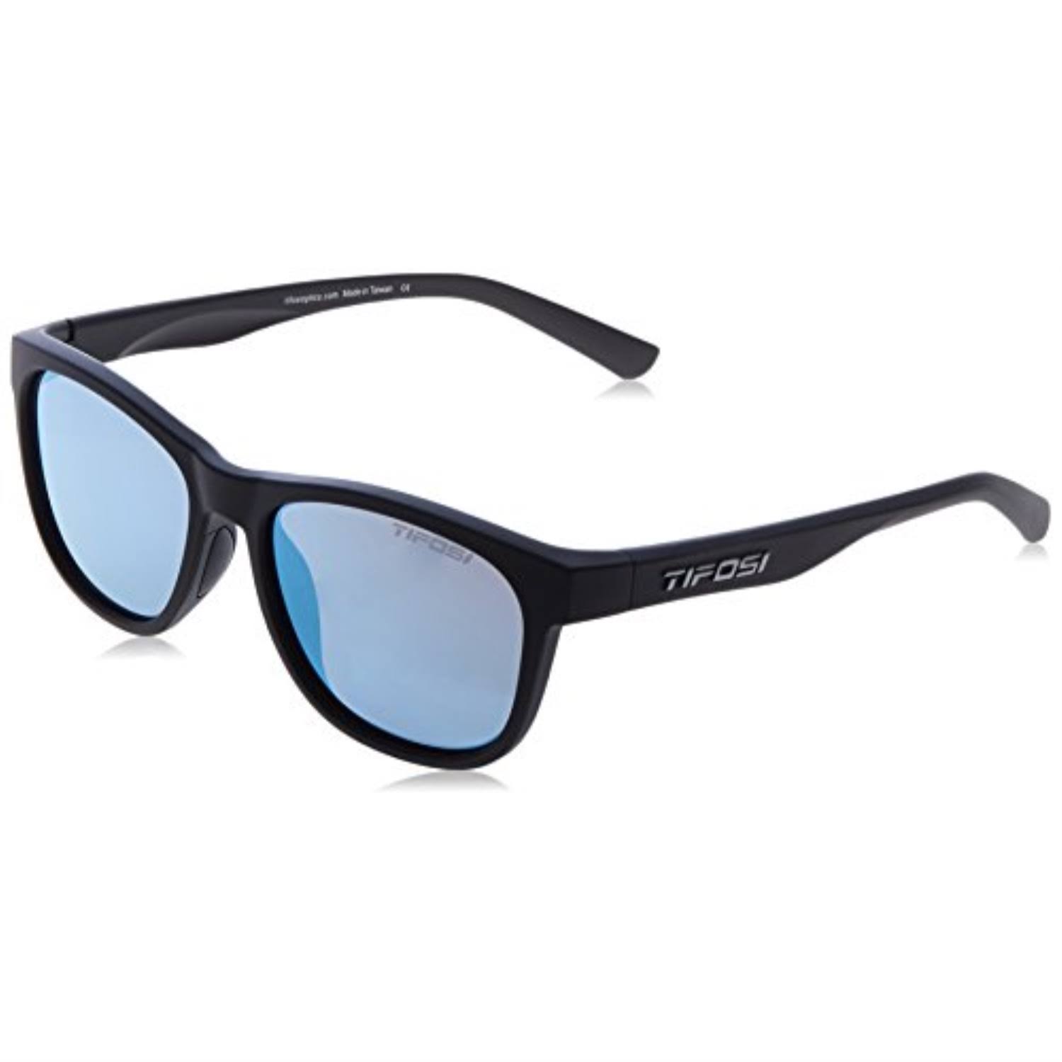 Tifosi Swank Sunglasses, Satin Black / Smoke Bright Blue