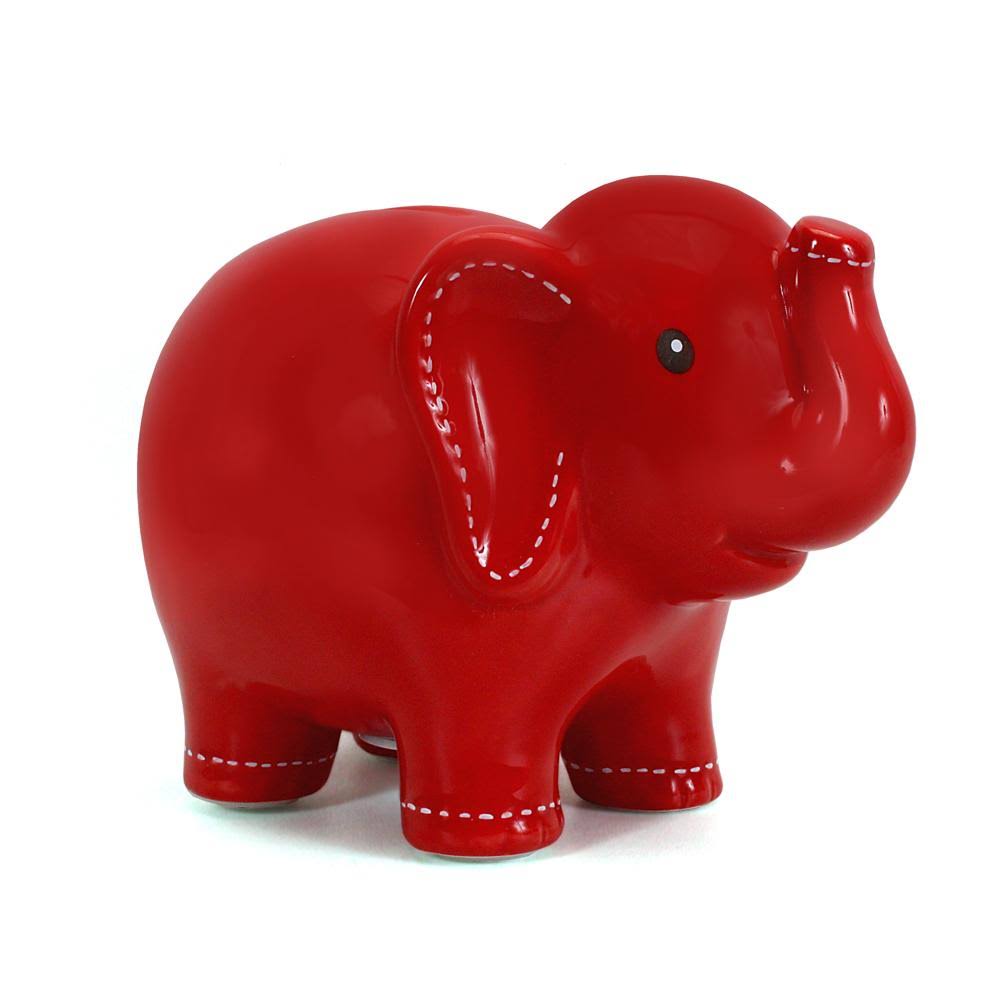 Child to CHERISH- Large Stitched Red Elephant Piggy Bank