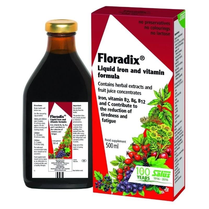 Salus Floradix Liquid Iron and Vitamin Formula - 500ml