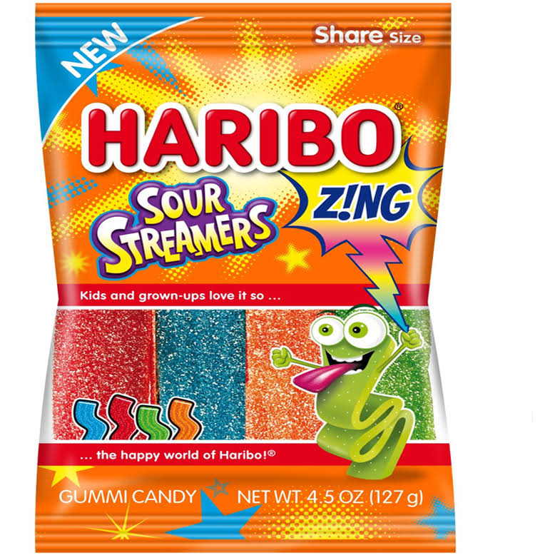 Haribo Sour Streamers Gummi Candy - 4.5oz