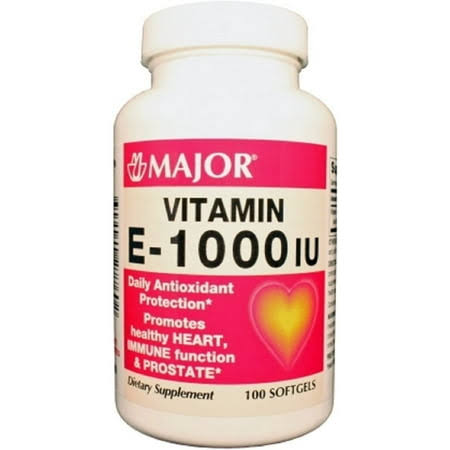 Major Vitamin E 1000 IU Dietary Supplement - 100 Softgels