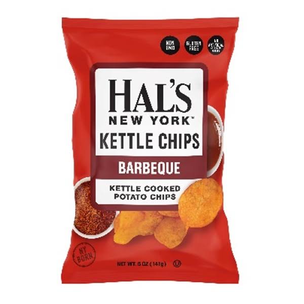 Hal's New York Seltzer Barbecue Kettle Cooked Potato Chips - 5 oz