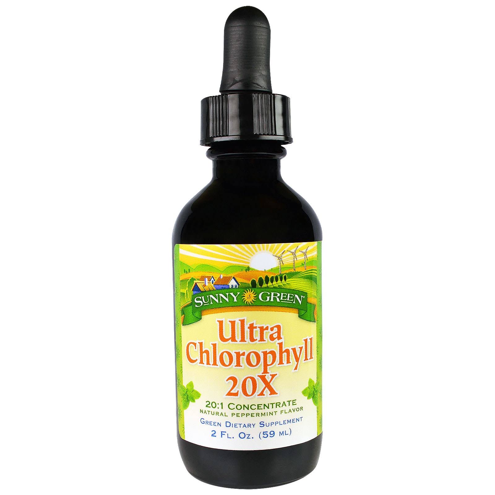 Sunny Green Ultra Chlorophyll 20x Dietary Supplement - Peppermint, 59ml