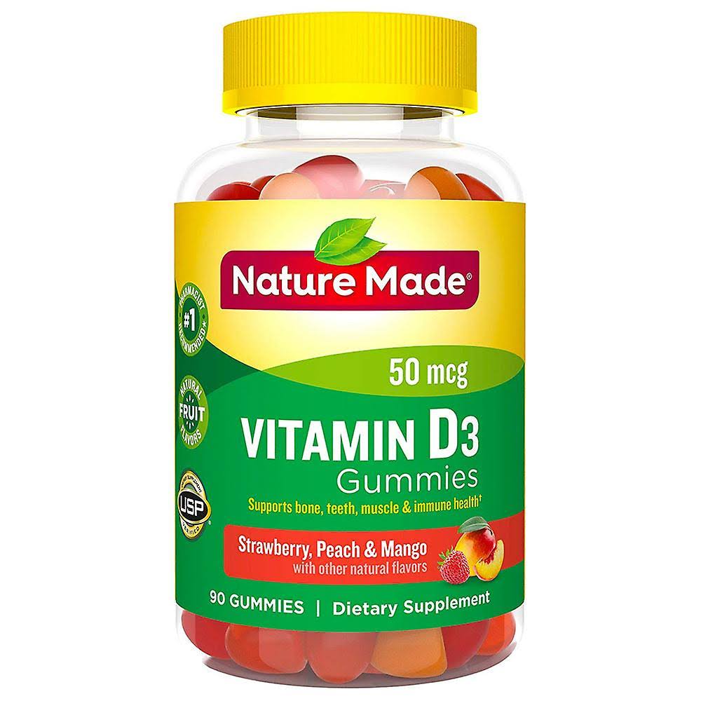 Nature Made Vitamin D3 Adult Gummies - 90ct, Strawberry, Peach and Mango