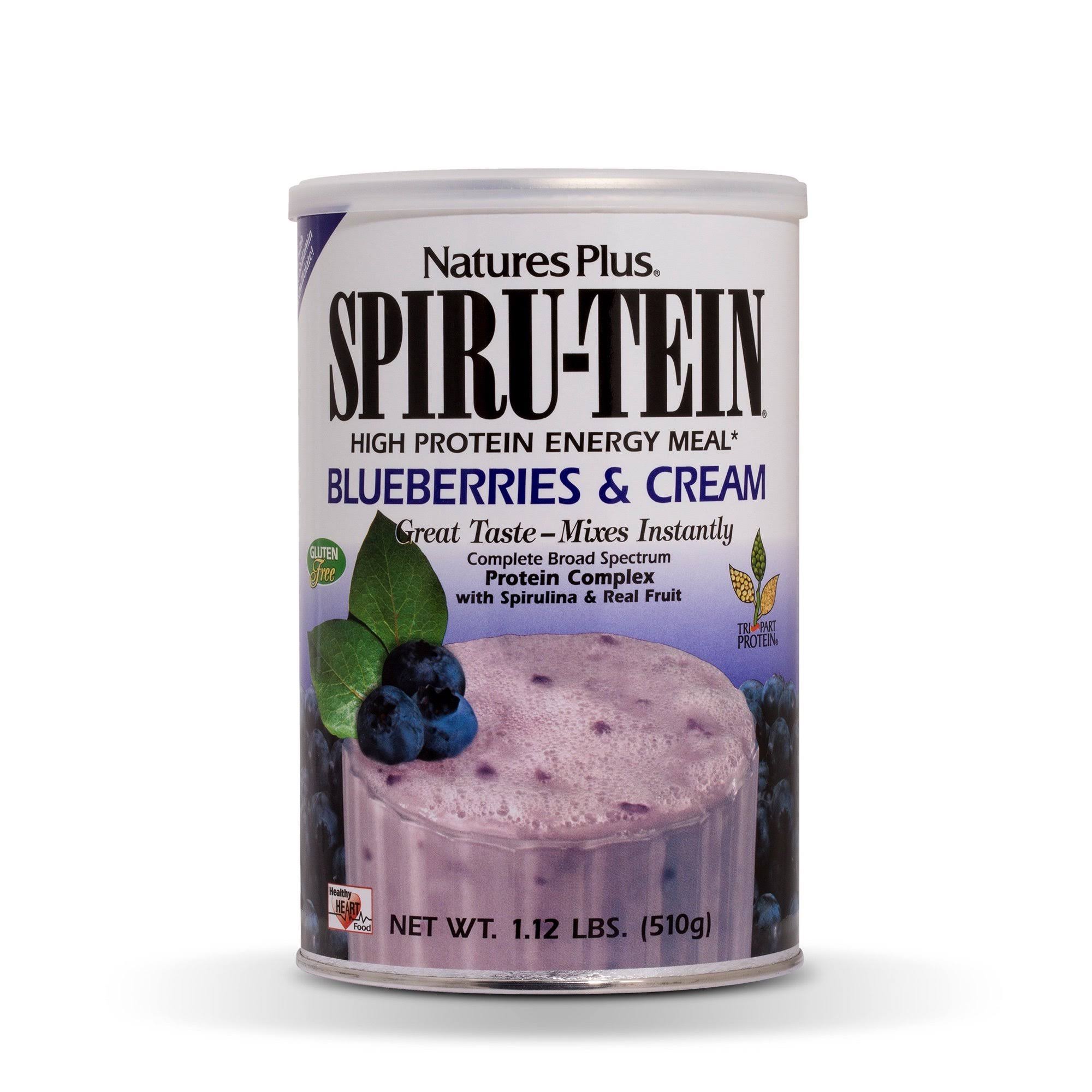 Natures Plus - Spiru-Tein High Protein Energy Meal Blueberries & Cream - 1.12 lbs.