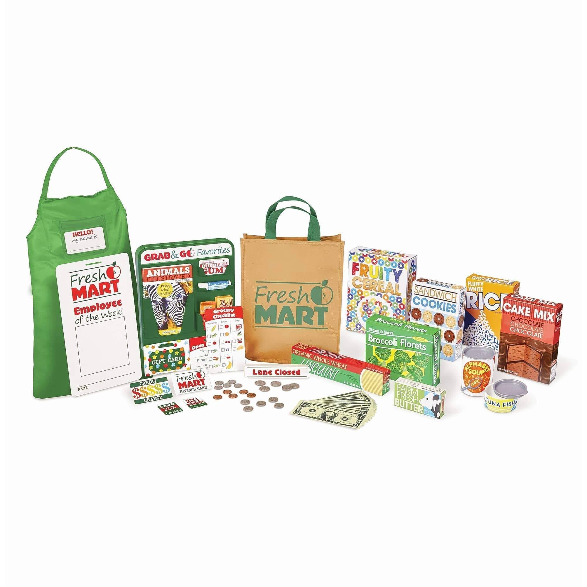 Melissa and Doug Fresh Mart Grocery Store Food and Role Play Companion Set - 84pcs