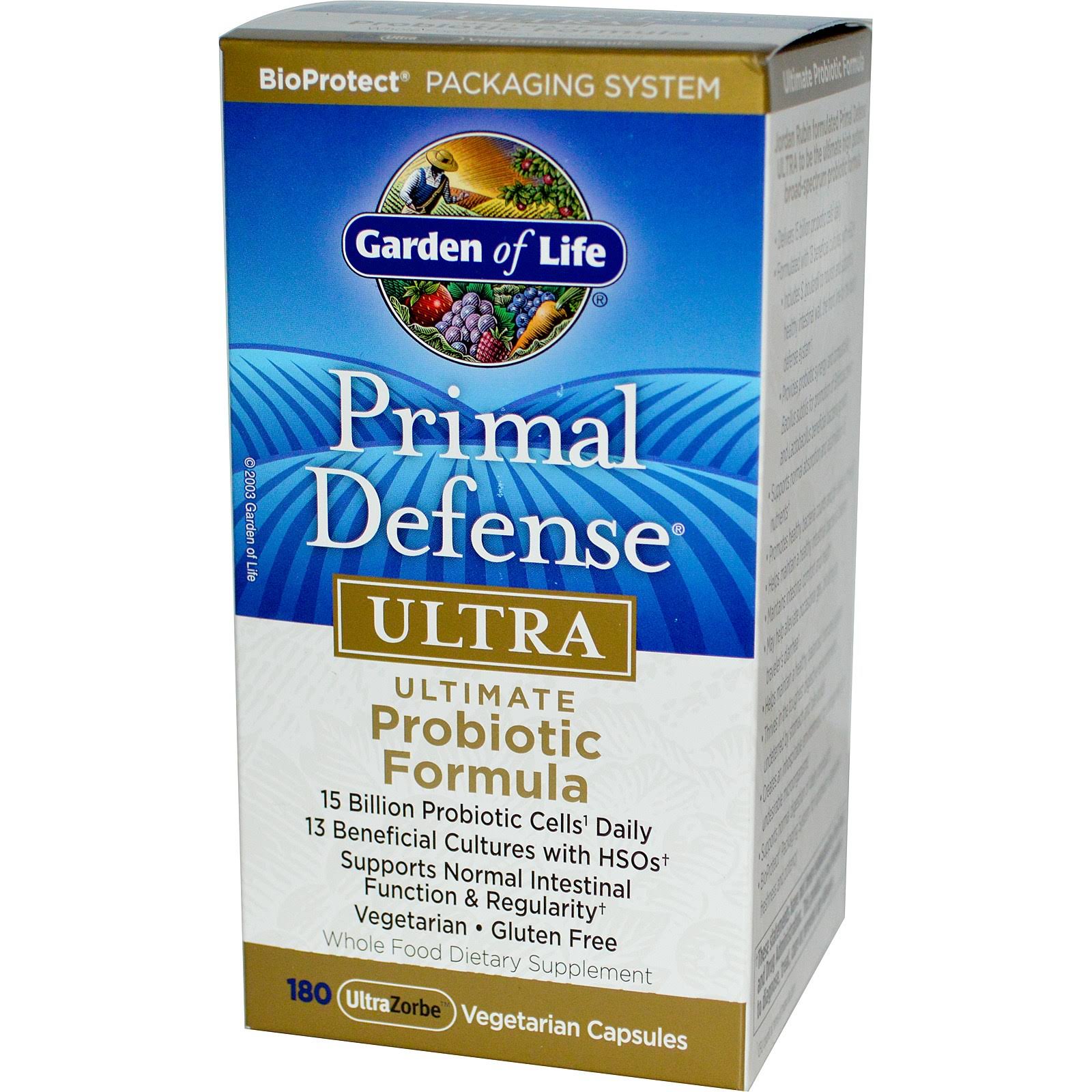 Garden of Life Primal Defense Ultra Ultimate Probiotic Formula Dietary Supplement - 180 Capsules