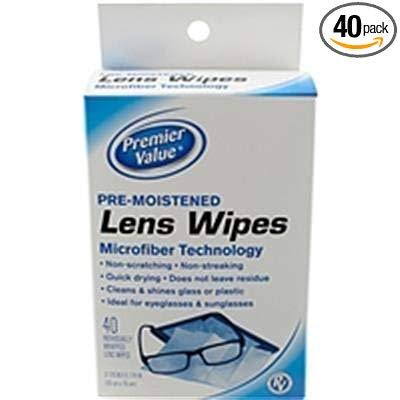 Premier Value Pre-Moistened Microfiber Len Wipes - 40ct | Health Care | Best Price Guarantee | Free Shipping On All Orders | Delivery Guaranteed