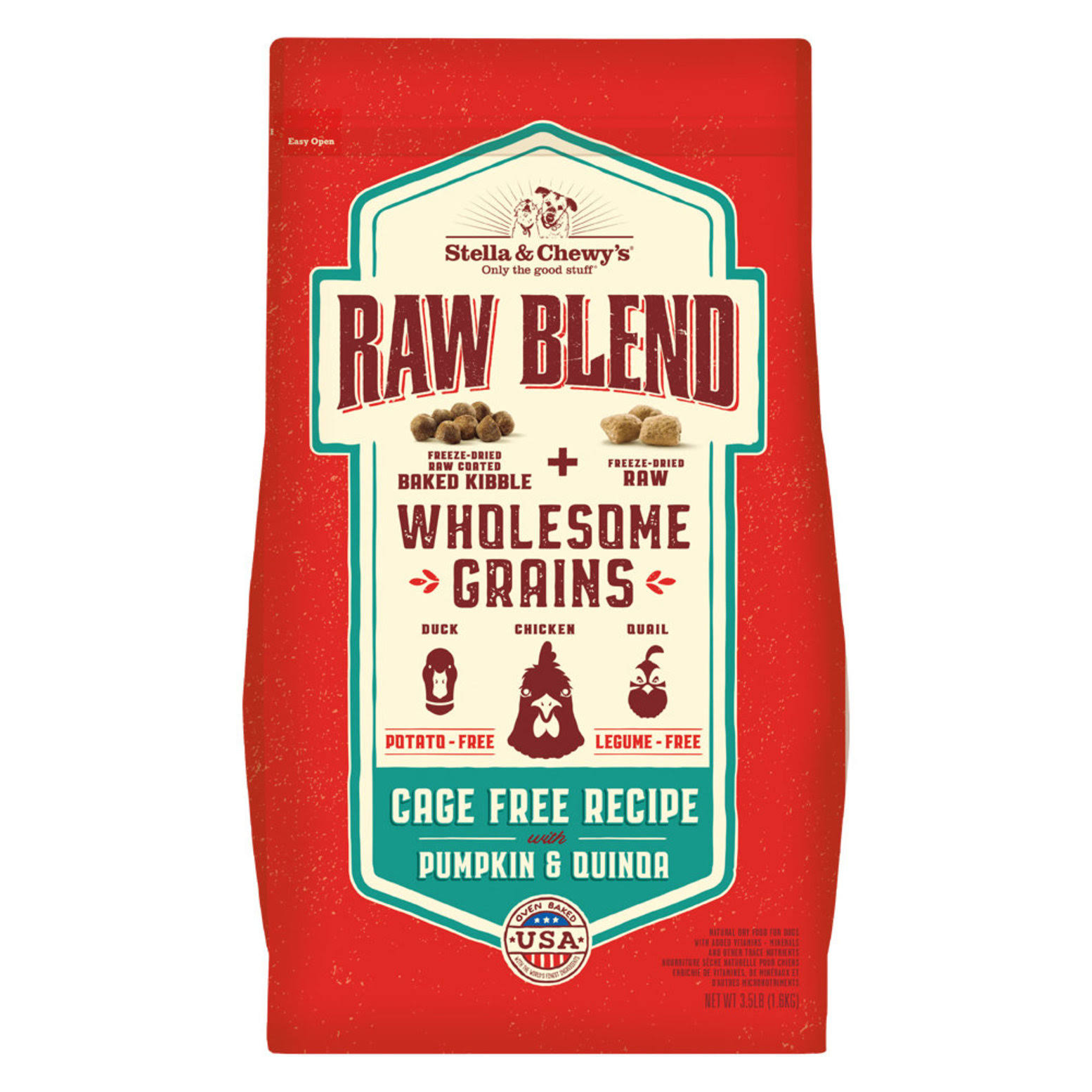 Stella & Chewy's Dog Raw Blend Kibble With Wholesome Grains Cage Free Recipe | Dog Food | Size: 9.98 kg