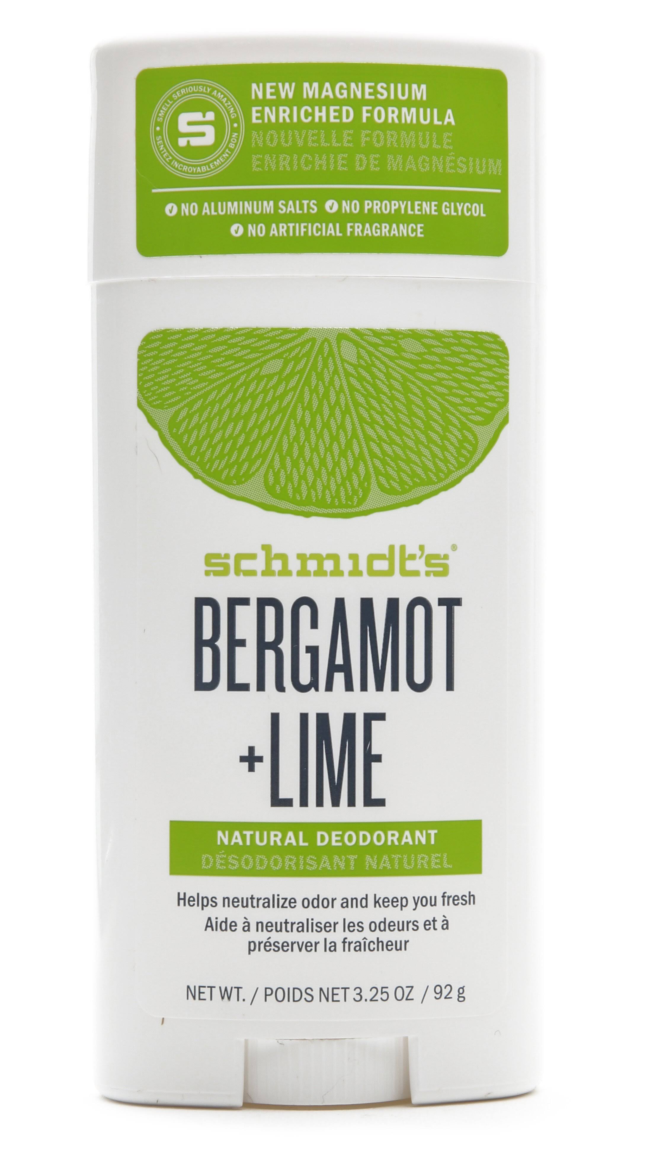 Schmidt's Bergamot + Lime Deodorant 92G