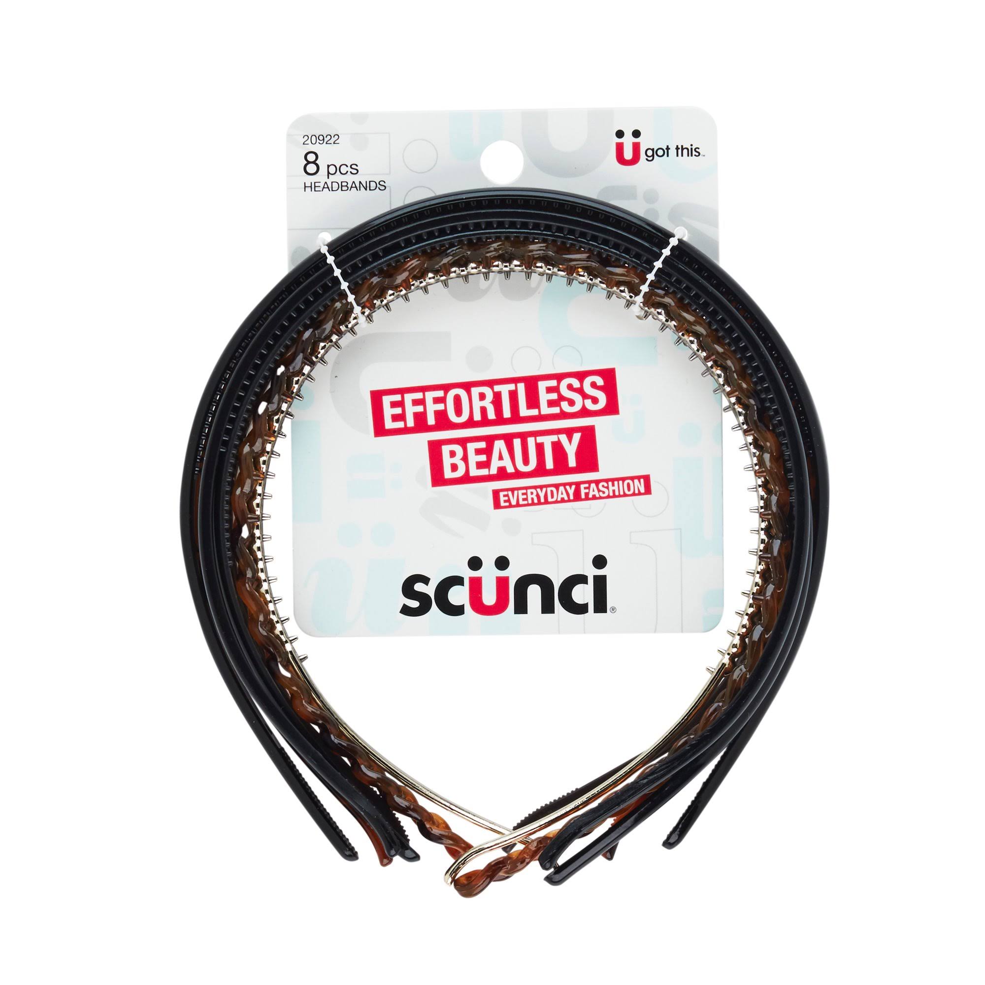 Scunci Comfort Plastic Thin Layering Fashion Headbands in Loop and