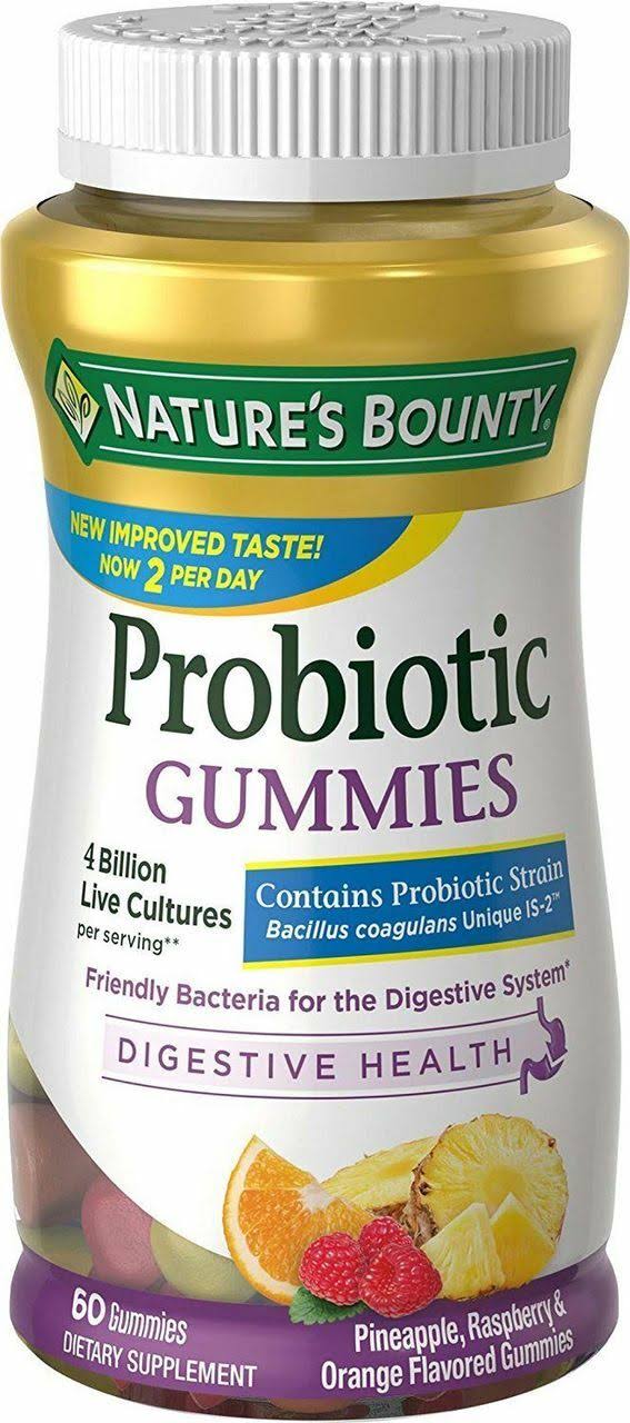 Nature's Bounty Probiotic New Formula Gummies - Pineapple Raspberry and Orange, 60ct