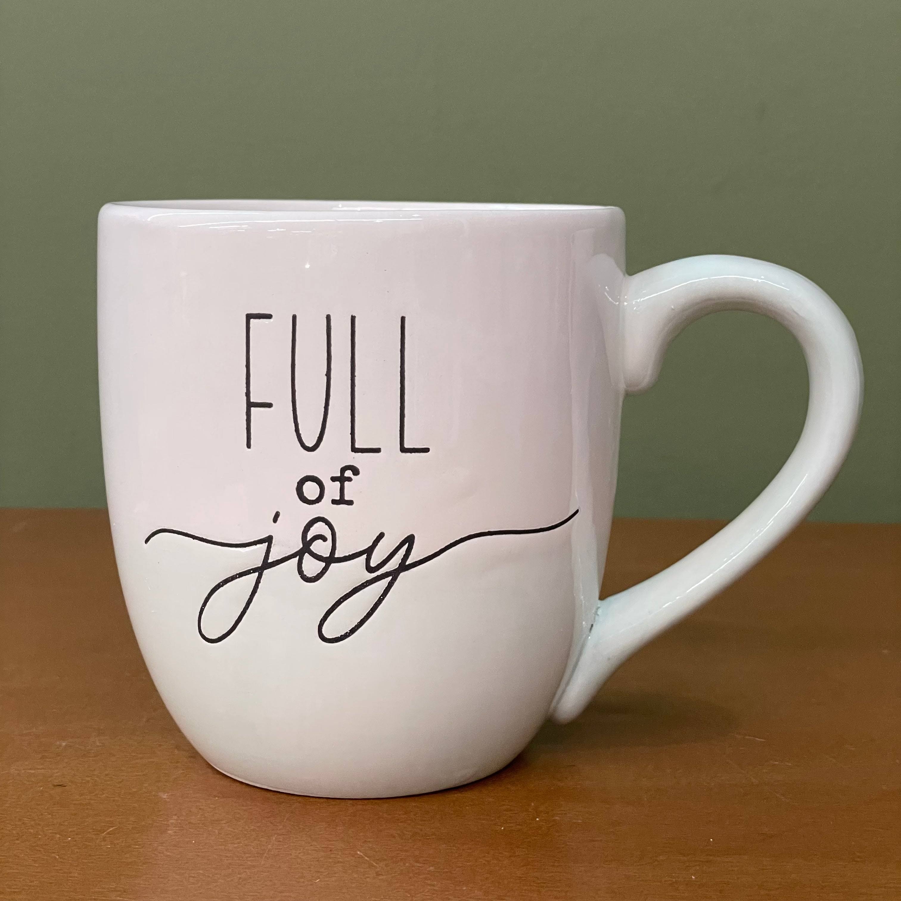 Ceramic Sentiment Mug, 4 Asst Full of Joy