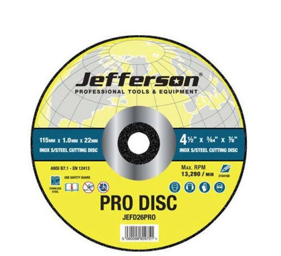 Jefferson 10x Steel Cutting Disc 115mmx1.0mmx22mm