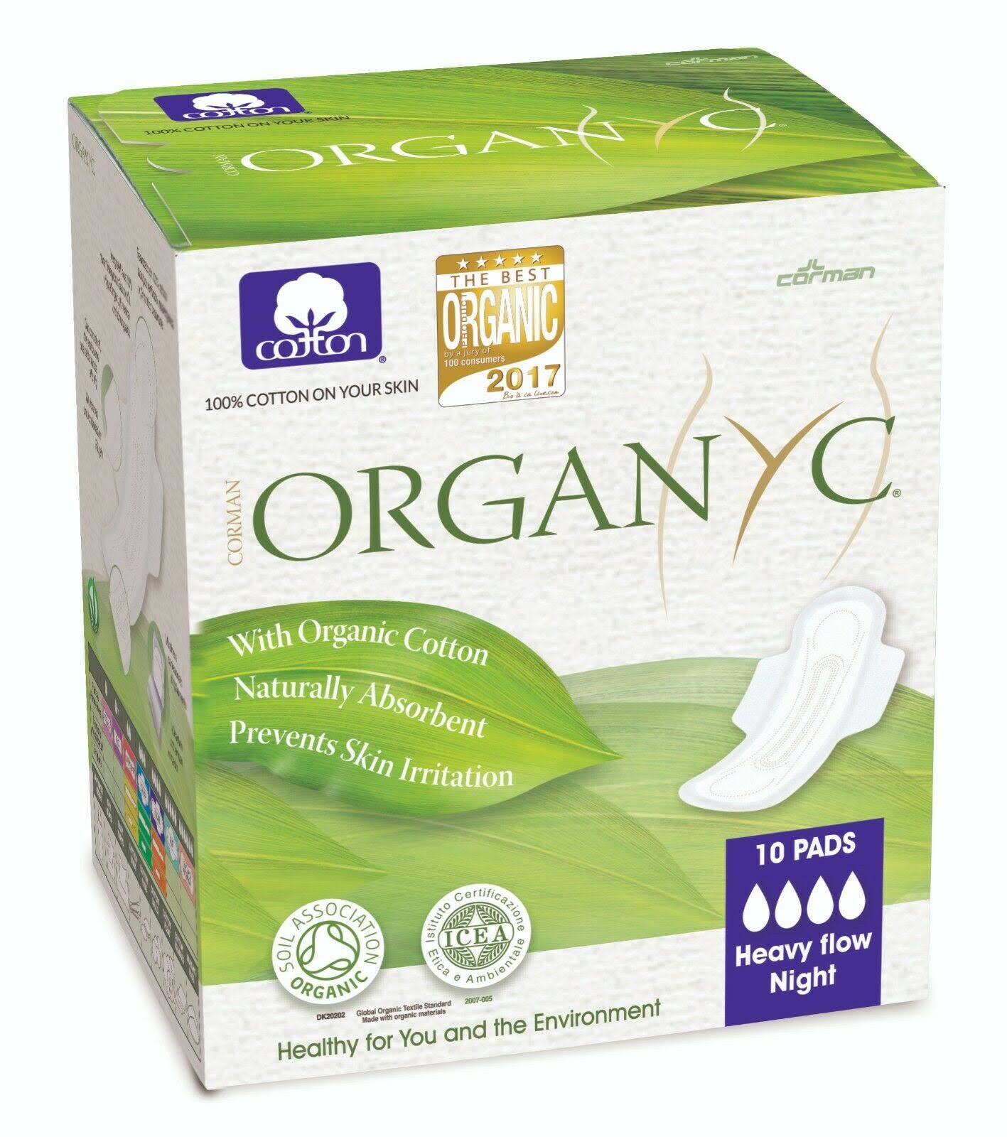 Organyc Hypoallergenic 100% Organic Cotton Pads - Night Wings, 10 count Box