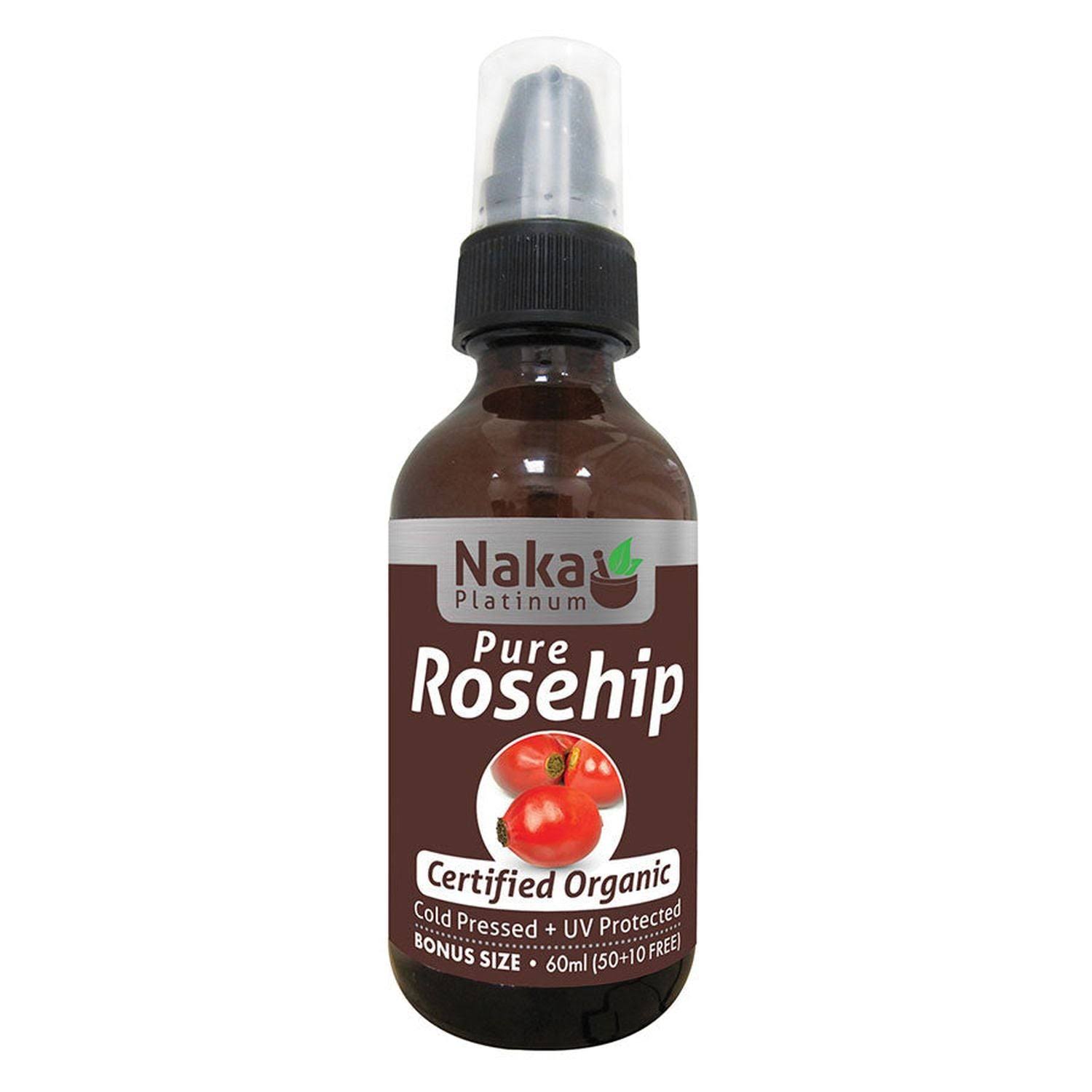 Naka 100% Pure Rosehip Oil - 50 + 10ml Bonus